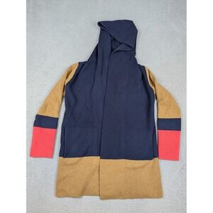 Anthropologie Field Flower Cardigan Womens Small 100% Wool Hooded Open Front